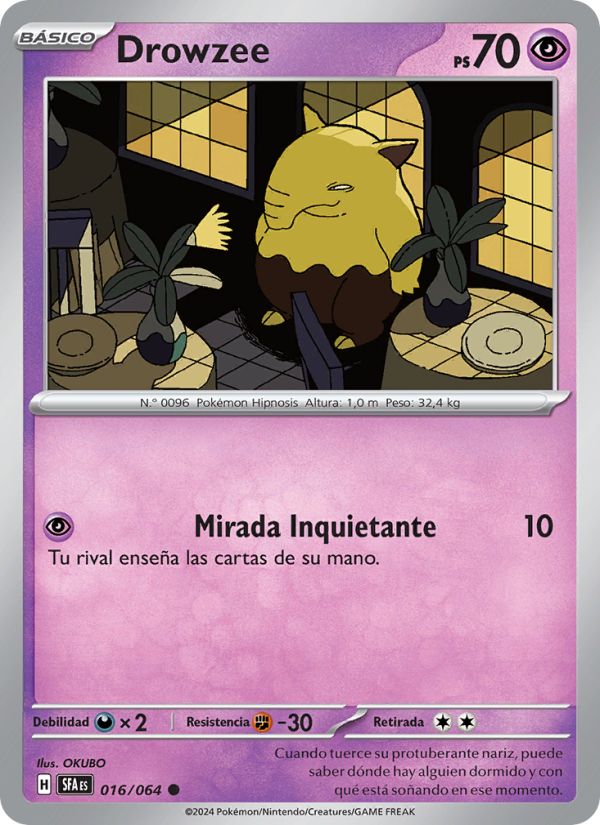 Drowzee 016 — Fabula Sombría (Spanish Pokémon TCG card)