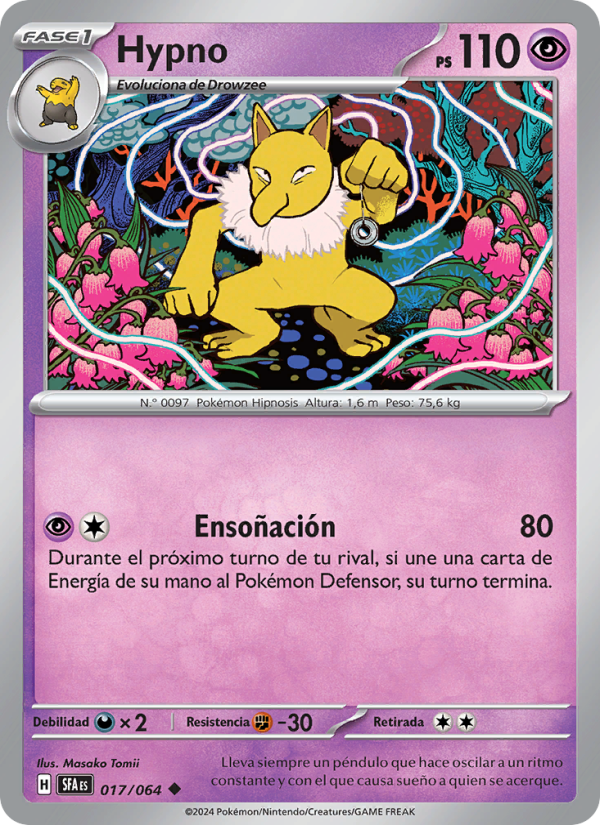Hypno 017 — Fabula Sombría (Spanish Pokémon TCG card)