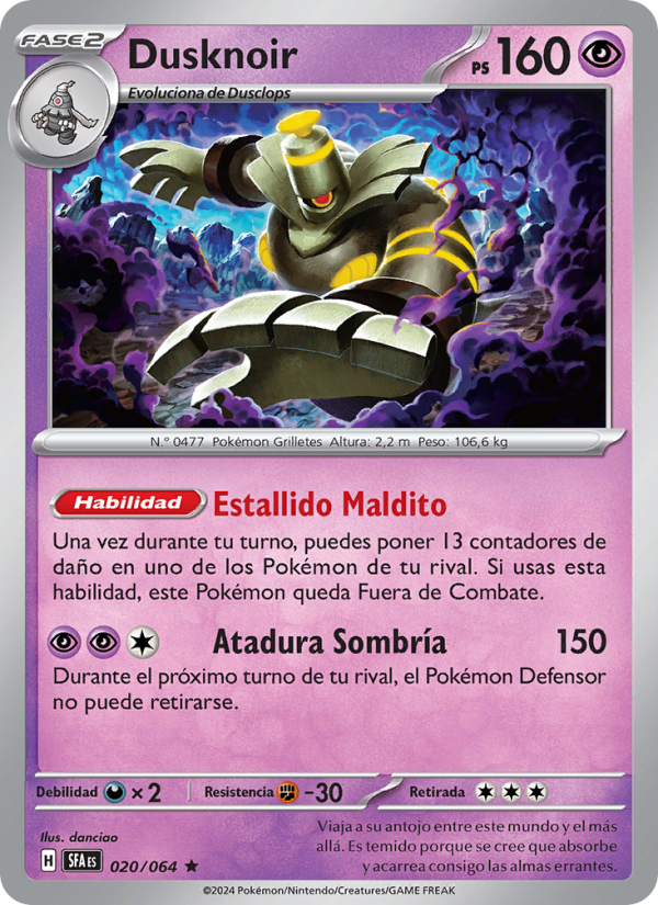 Dusknoir 020 — Fabula Sombría (Spanish Pokémon TCG card)