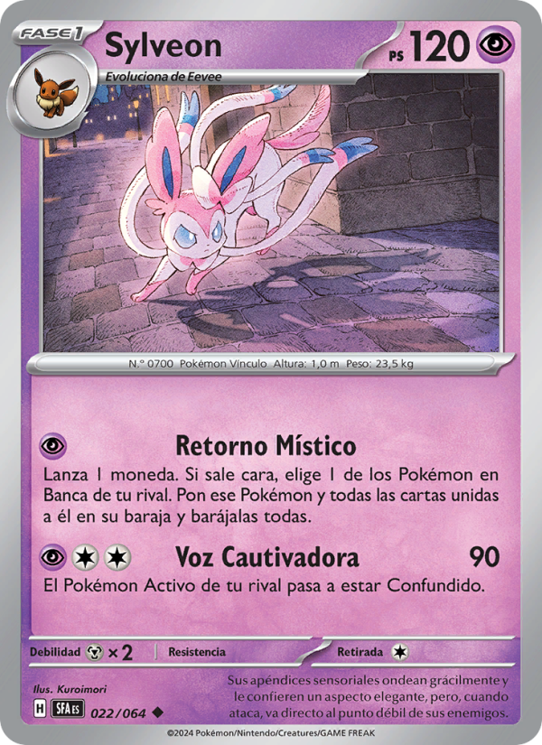 Sylveon 022 — Fabula Sombría (Spanish Pokémon TCG card)