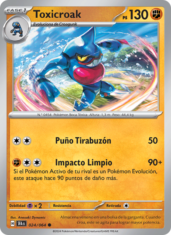 Toxicroak 024 — Fabula Sombría (Spanish Pokémon TCG card)