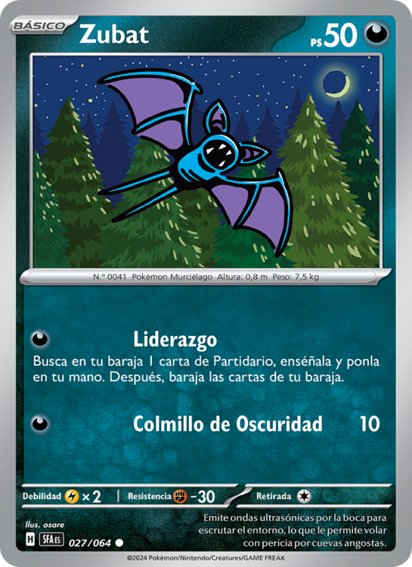 Zubat 027 — Fabula Sombría (Spanish Pokémon TCG card)