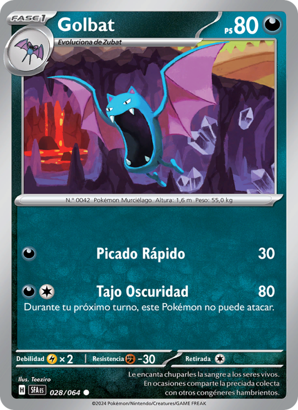 Golbat 028 — Fabula Sombría (Spanish Pokémon TCG card)