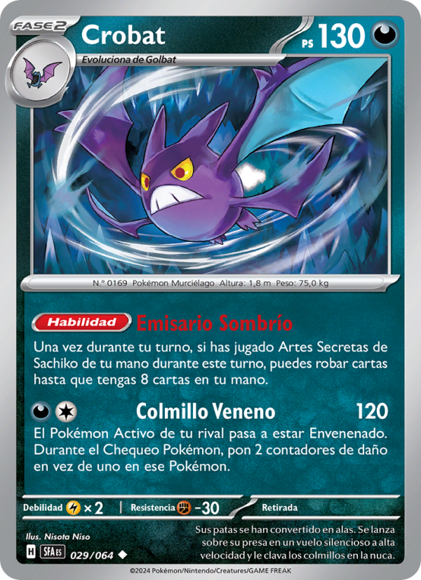 Crobat 029 — Fabula Sombría (Spanish Pokémon TCG card)