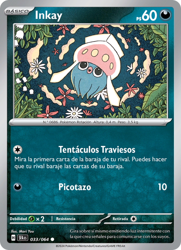 Inkay 033 — Fabula Sombría (Spanish Pokémon TCG card)