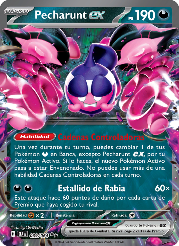 Pecharunt ex 039 — Fabula Sombría (Spanish Pokémon TCG card)