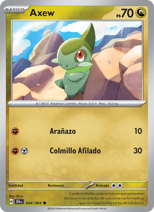 Axew 044 — Fabula Sombría (Spanish Pokémon TCG card)