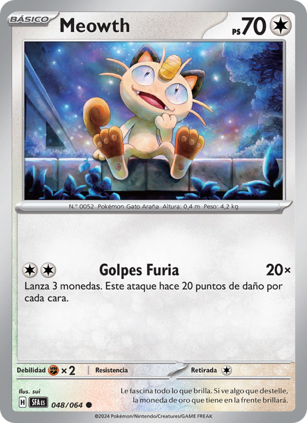 Meowth 048 — Fabula Sombría (Spanish Pokémon TCG card)