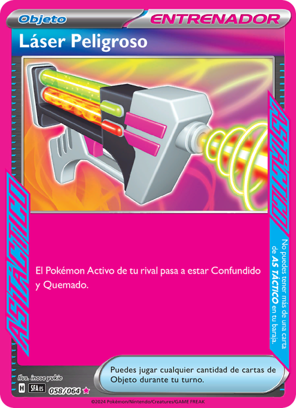 Láser Peligroso 058 — Fabula Sombría (Spanish Pokémon TCG card)