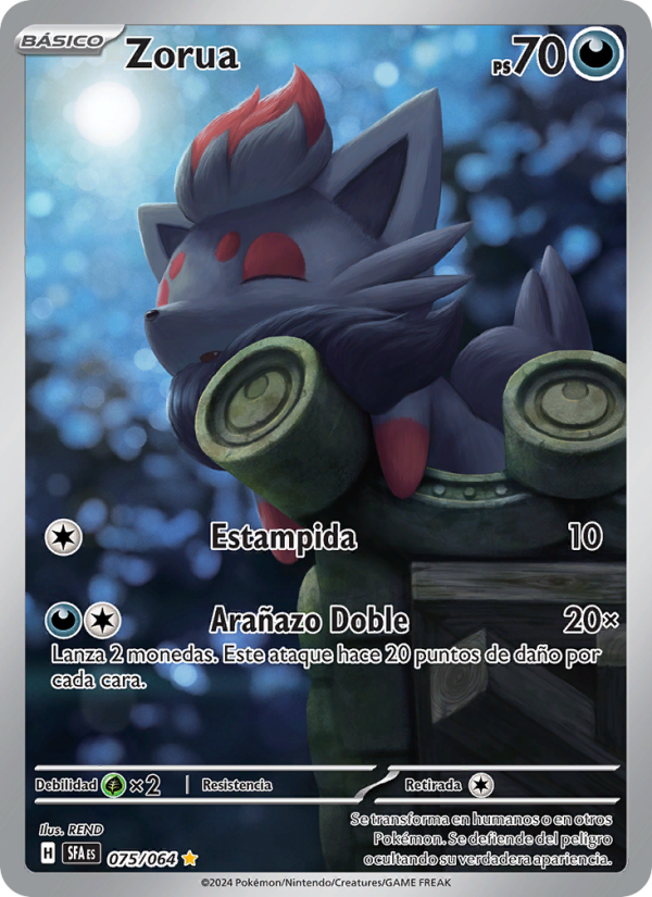 Zorua 075 — Fabula Sombría (Spanish Pokémon TCG card)