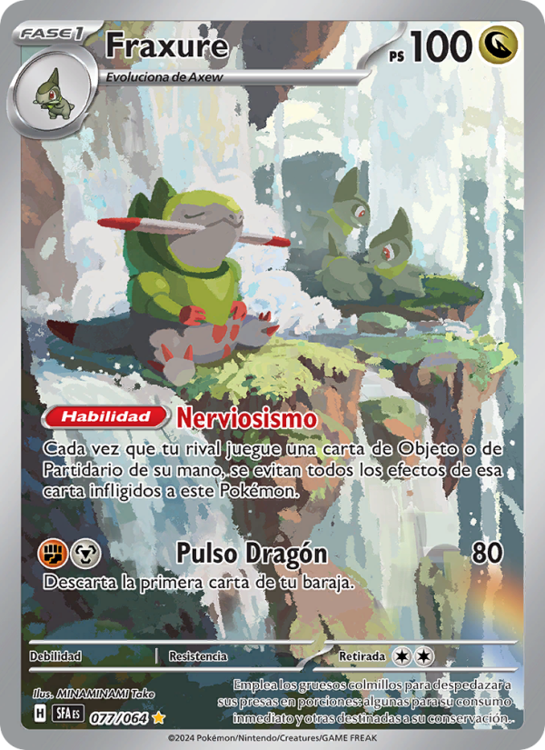 Fraxure 077 — Fabula Sombría (Spanish Pokémon TCG card)