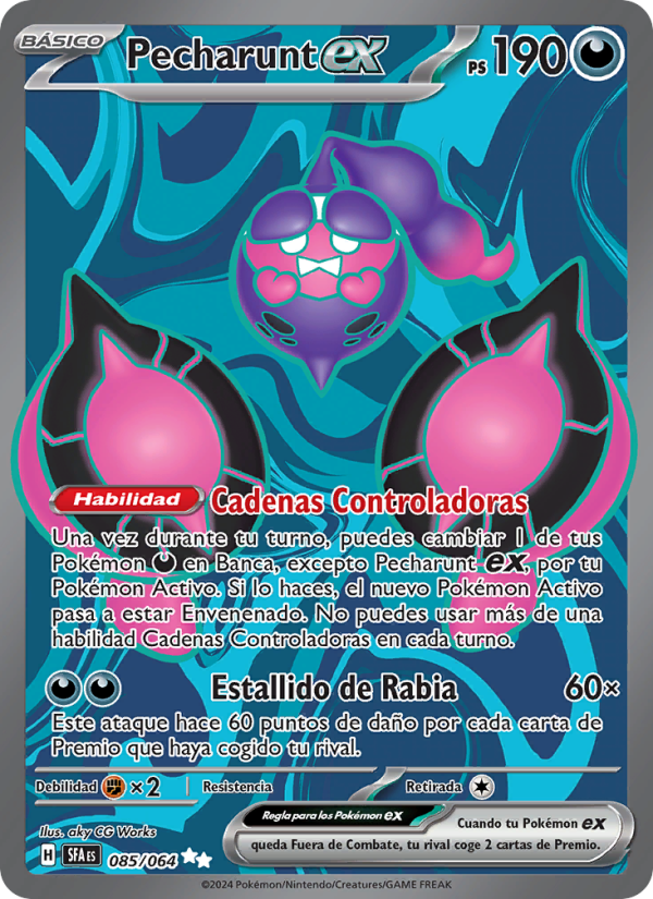 Pecharunt ex 085 — Fabula Sombría (Spanish Pokémon TCG card)