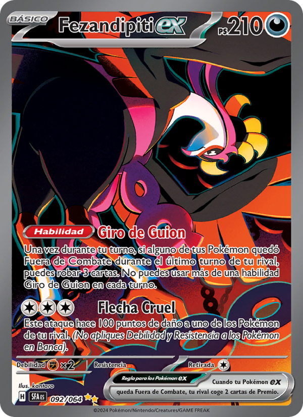 Fezandipiti ex 092 — Fabula Sombría (Spanish Pokémon TCG card)