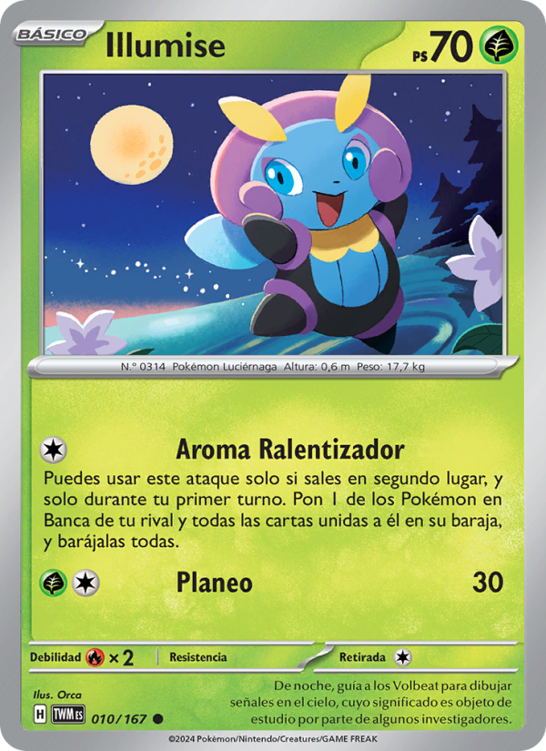 Illumise 010 — Mascarada Crepuscular (Spanish Pokémon TCG card)