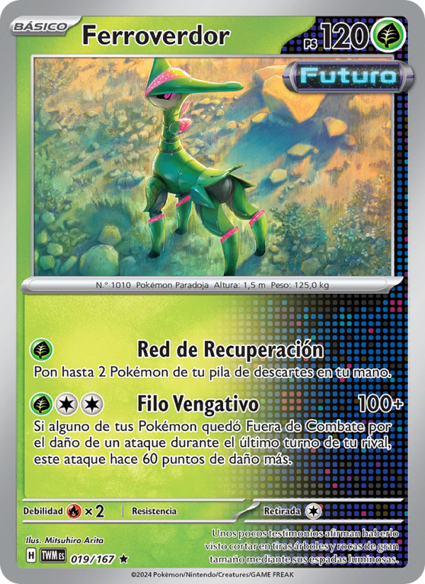Ferroverdor 019 — Mascarada Crepuscular (Spanish Pokémon TCG card)