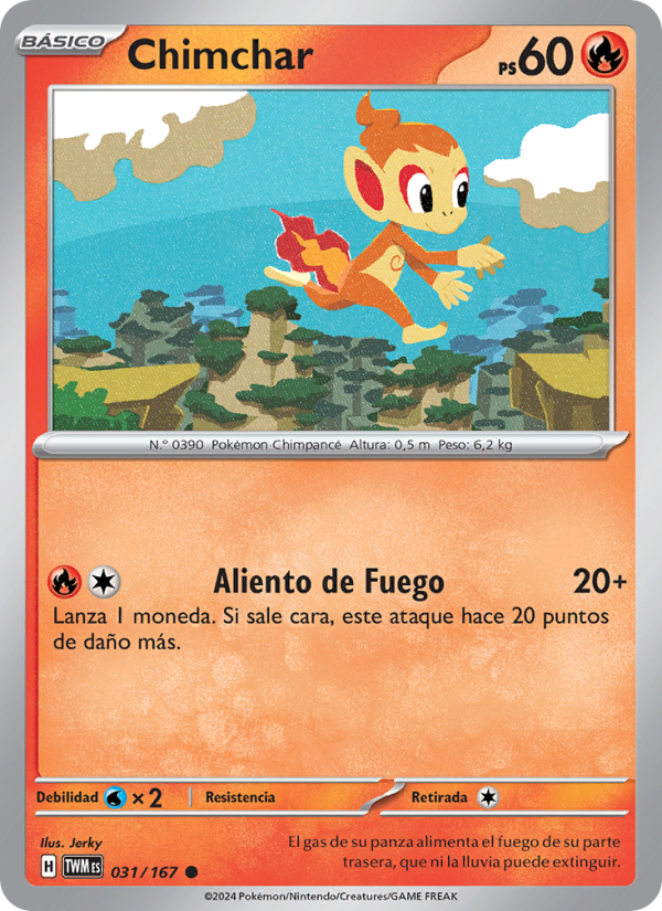 Chimchar 031 — Mascarada Crepuscular (Spanish Pokémon TCG card)