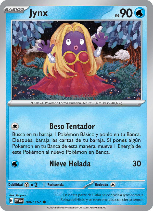 Jynx 046 — Mascarada Crepuscular (Spanish Pokémon TCG card)