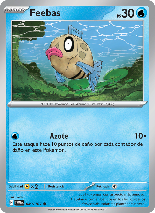 Feebas 049 — Mascarada Crepuscular (Spanish Pokémon TCG card)