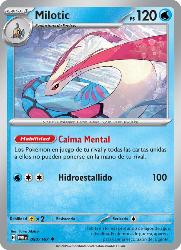 Milotic 050 — Mascarada Crepuscular (Spanish Pokémon TCG card)