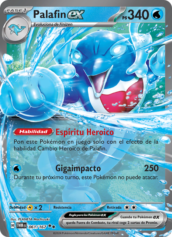 Palafin ex 061 — Mascarada Crepuscular (Spanish Pokémon TCG card)