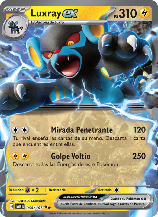 Luxray ex 068 — Mascarada Crepuscular (Spanish Pokémon TCG card)