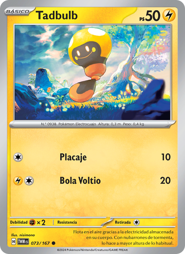 Tadbulb 073 — Mascarada Crepuscular (Spanish Pokémon TCG card)