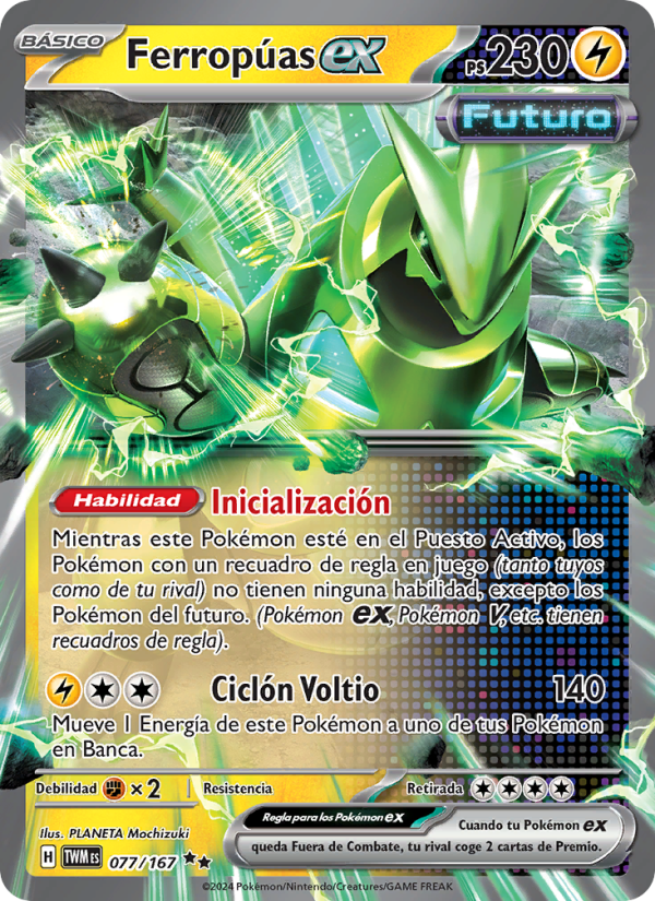 Ferropúas ex 077 — Mascarada Crepuscular (Spanish Pokémon TCG card)