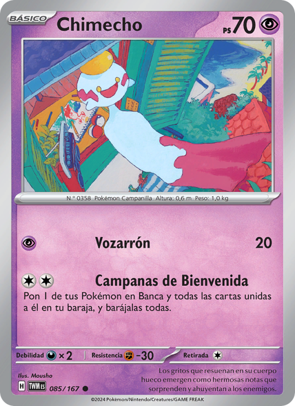 Chimecho 085 — Mascarada Crepuscular (Spanish Pokémon TCG card)