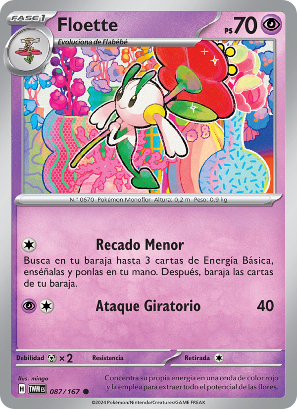 Floette 087 — Mascarada Crepuscular (Spanish Pokémon TCG card)