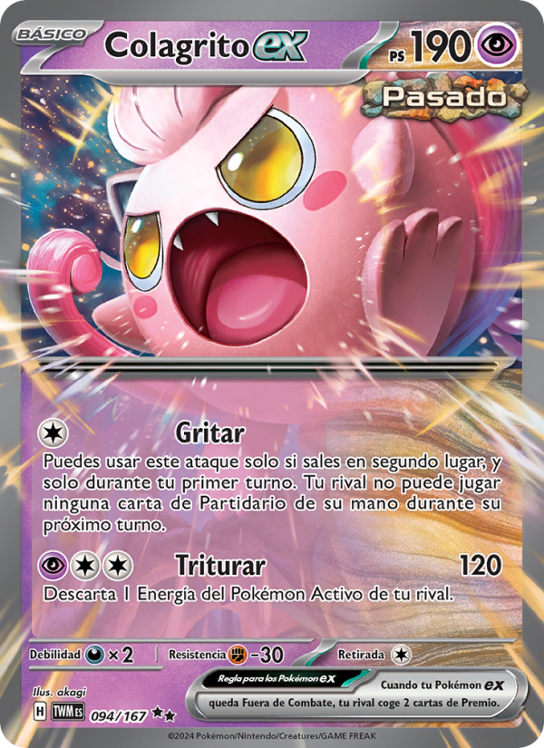 Colagrito ex 094 — Mascarada Crepuscular (Spanish Pokémon TCG card)