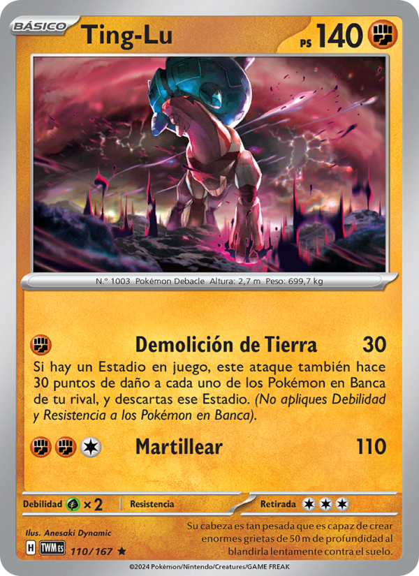 Ting-Lu 110 — Mascarada Crepuscular (Spanish Pokémon TCG card)