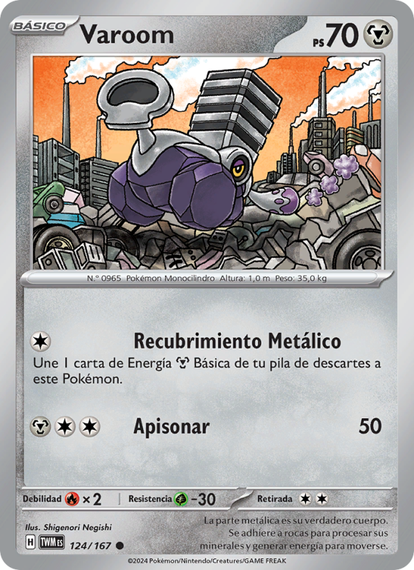 Varoom 124 — Mascarada Crepuscular (Spanish Pokémon TCG card)