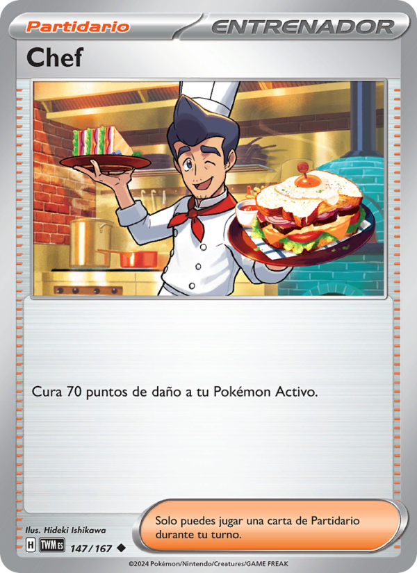 Chef 147 — Mascarada Crepuscular (Spanish Pokémon TCG card)