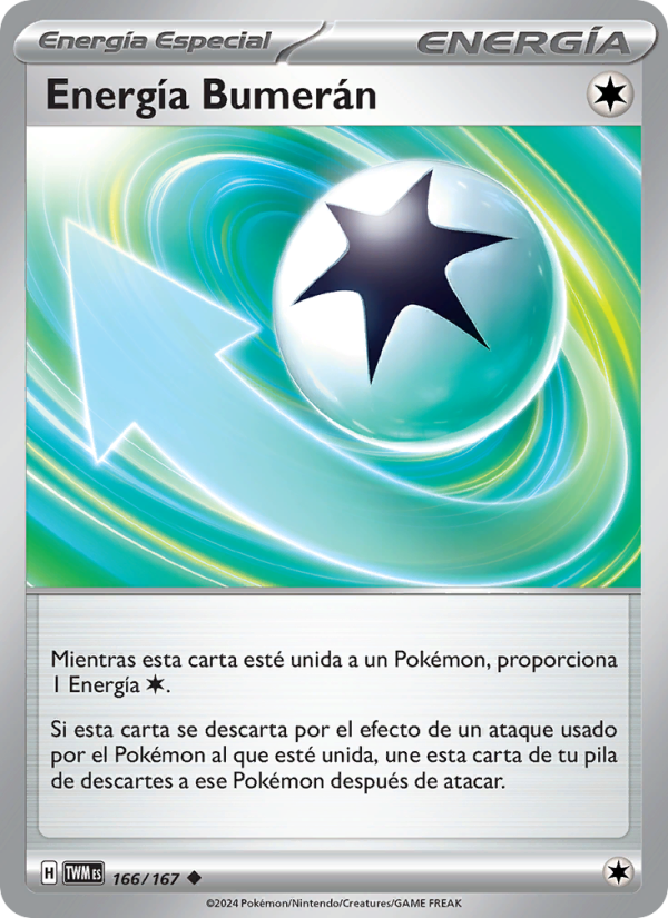 Energía Bumerán 166 — Mascarada Crepuscular (Spanish Pokémon TCG card)