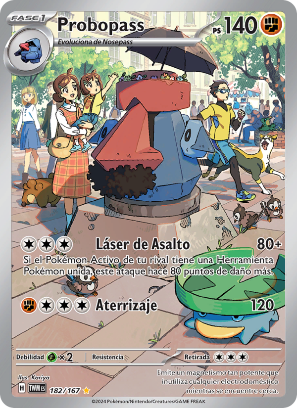 Probopass 182 — Mascarada Crepuscular (Spanish Pokémon TCG card)