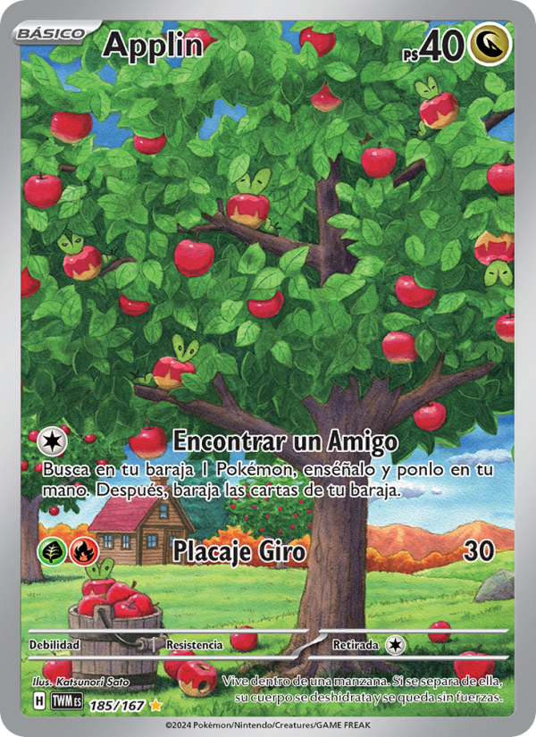 Applin 185 — Mascarada Crepuscular (Spanish Pokémon TCG card)
