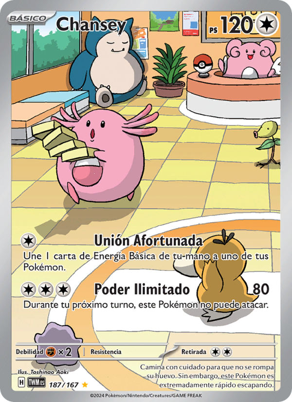 Chansey 187 — Mascarada Crepuscular (Spanish Pokémon TCG card)