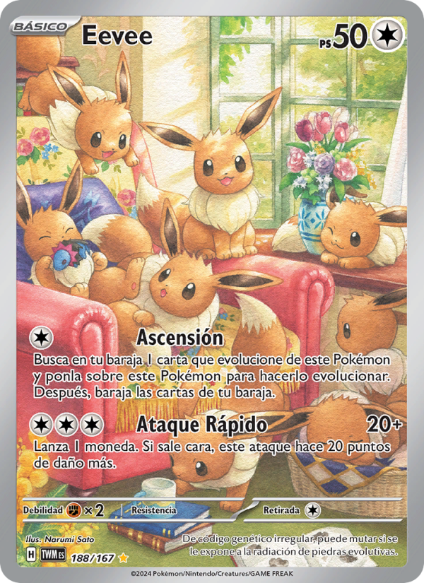 Eevee 188 — Mascarada Crepuscular (Spanish Pokémon TCG card)