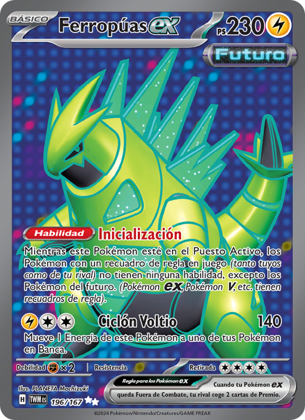 Ferropúas ex 196 — Mascarada Crepuscular (Spanish Pokémon TCG card)