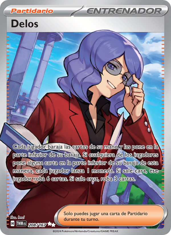 Delos 208 — Mascarada Crepuscular (Spanish Pokémon TCG card)