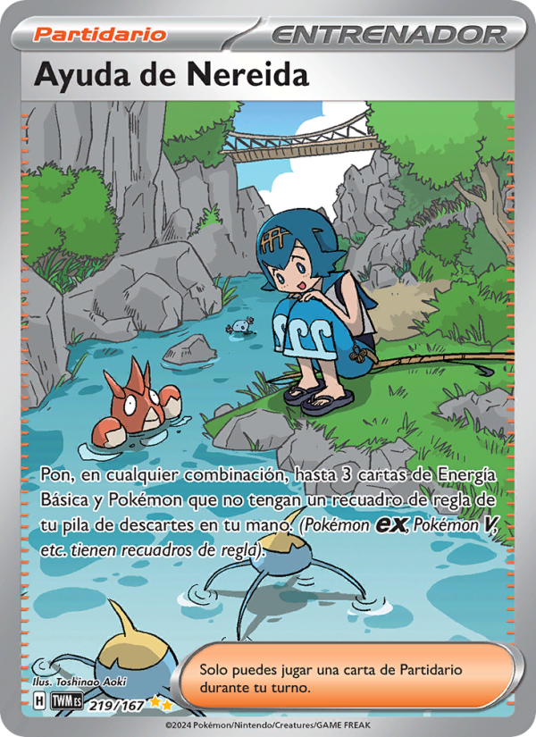 Ayuda de Nereida 219 — Mascarada Crepuscular (Spanish Pokémon TCG card)