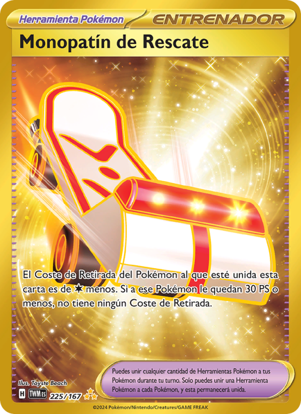 Monopatín de Rescate 225 — Mascarada Crepuscular (Spanish Pokémon TCG card)