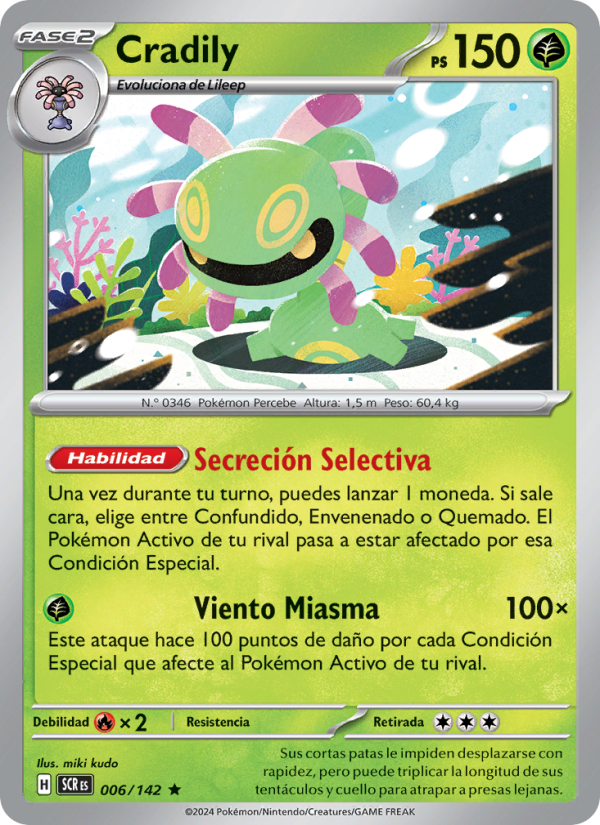 Cradily 006 — Corona Astral (Spanish Pokémon TCG card)