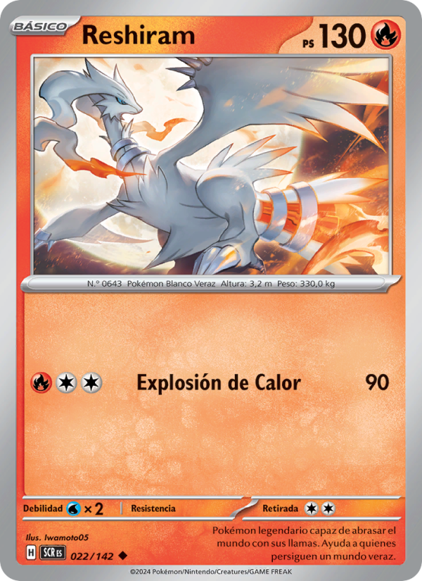 Reshiram 022 — Corona Astral (Spanish Pokémon TCG card)