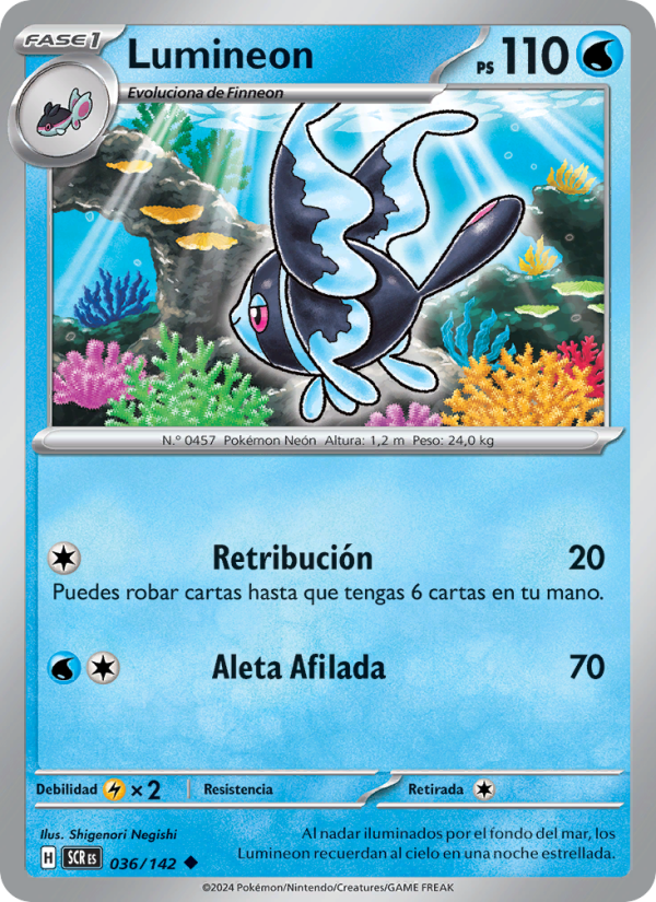 Lumineon 036 — Corona Astral (Spanish Pokémon TCG card)