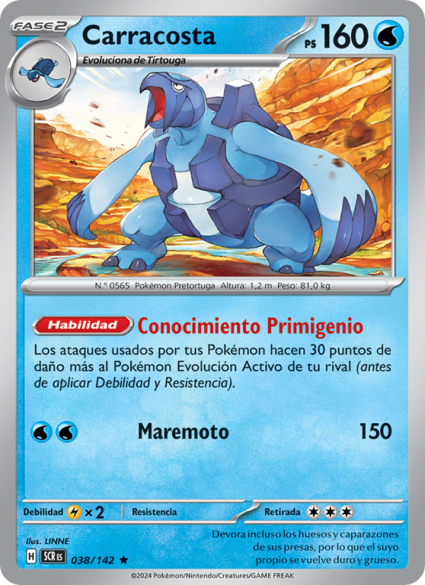 Carracosta 038 — Corona Astral (Spanish Pokémon TCG card)
