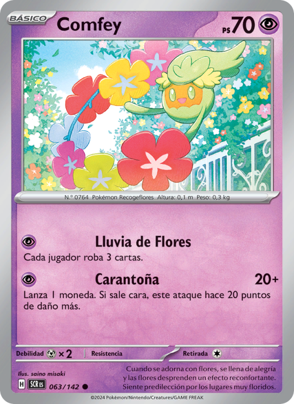 Comfey 063 — Corona Astral (Spanish Pokémon TCG card)