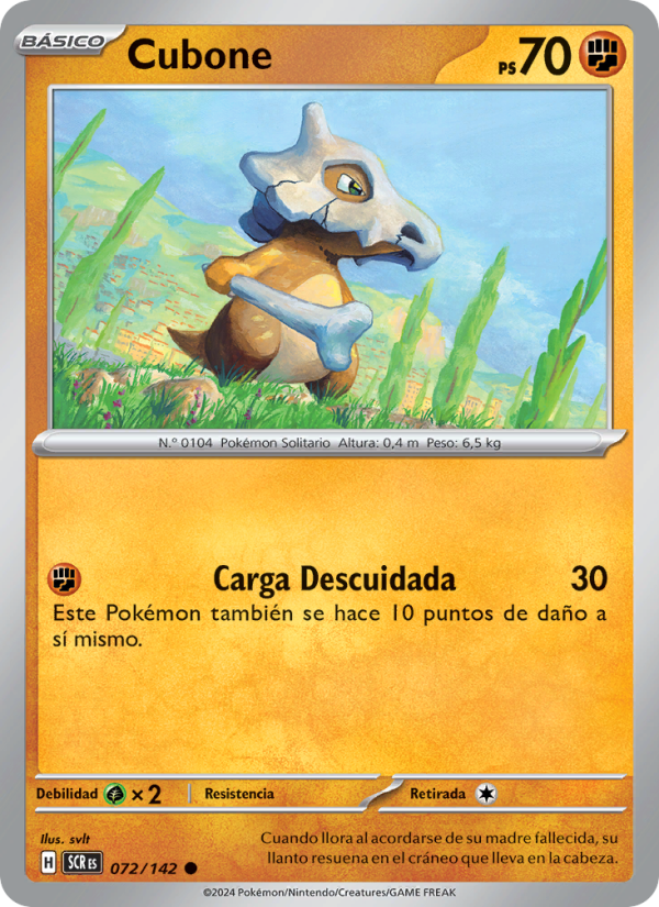 Cubone 072 — Corona Astral (Spanish Pokémon TCG card)