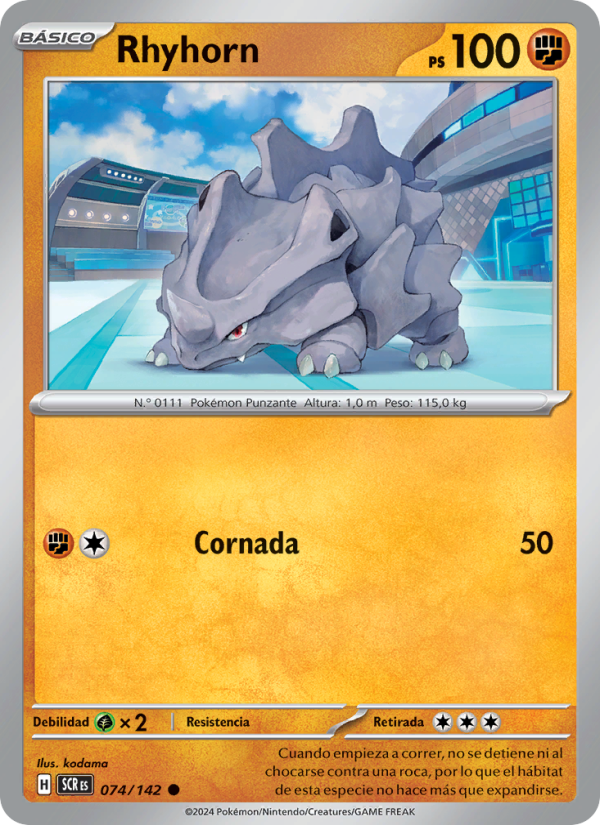 Rhyhorn 074 — Corona Astral (Spanish Pokémon TCG card)