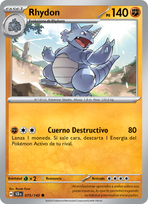 Rhydon 075 — Corona Astral (Spanish Pokémon TCG card)